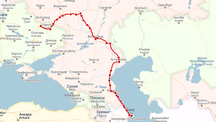 Через Новохоперск и Поворино начнет курсировать поезд Баку-Харьков width=360px